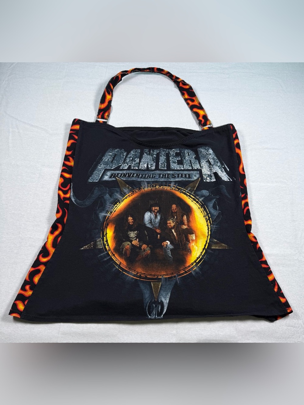 Upcycled Pantera Reinventing The Steel Flame Halter Top S/M